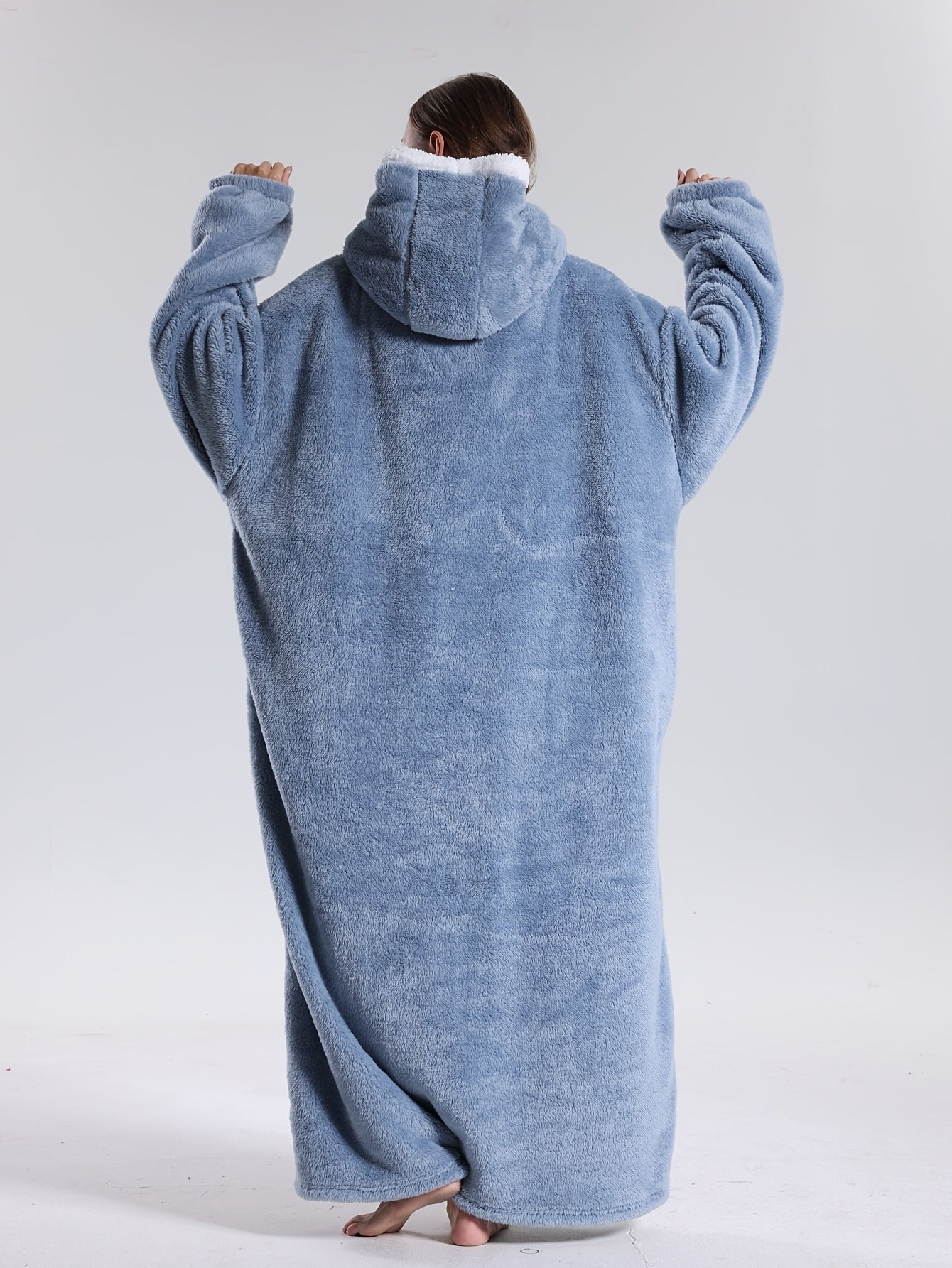 Cozy Wearable Hoodie Blanket with Sleeves and Pocket
