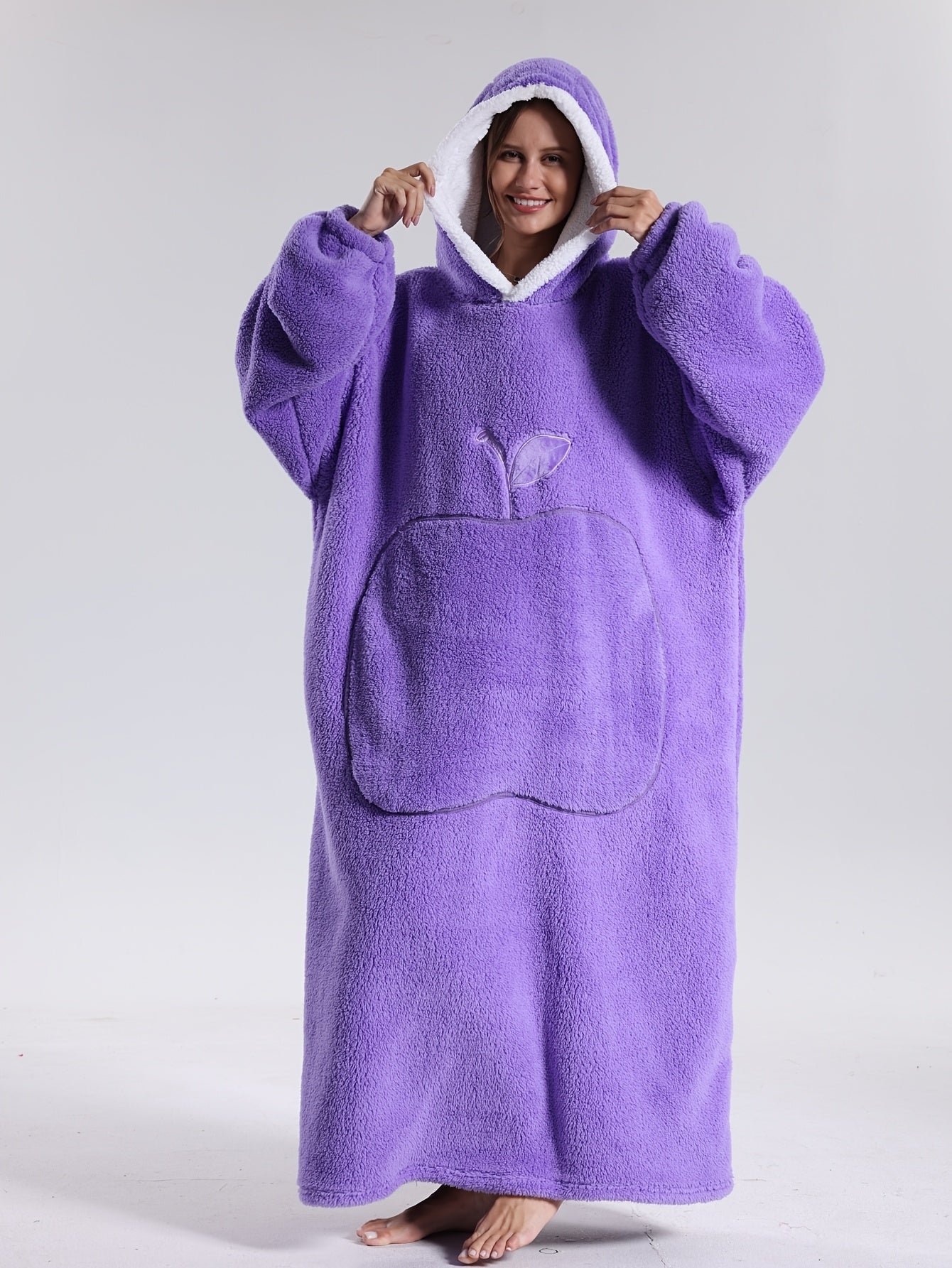 Cozy Wearable Hoodie Blanket with Sleeves and Pocket