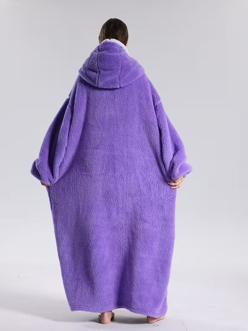 Cozy Wearable Hoodie Blanket with Sleeves and Pocket