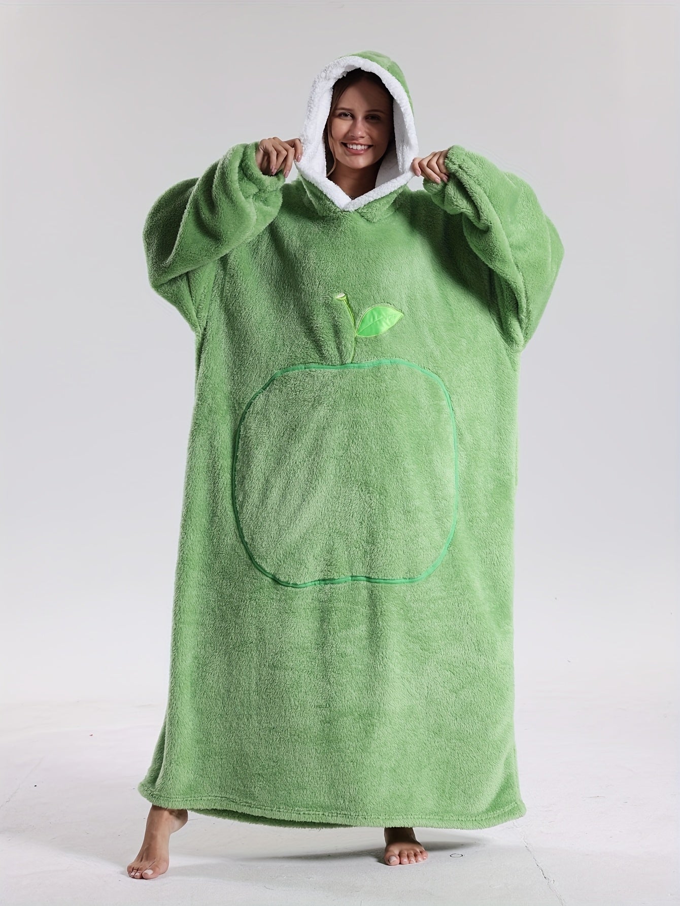 Cozy Wearable Hoodie Blanket with Sleeves and Pocket