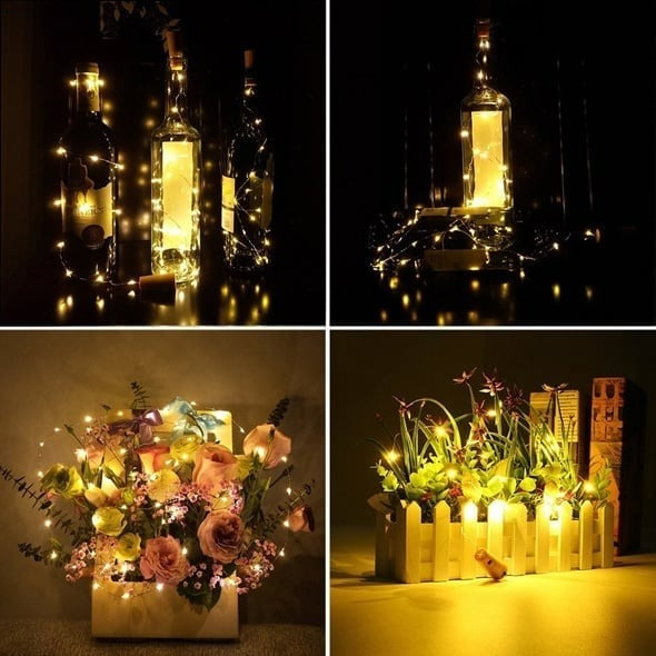 LED Bottle Light Cork Night Lamp with Flexible Wire - 20 LEDs