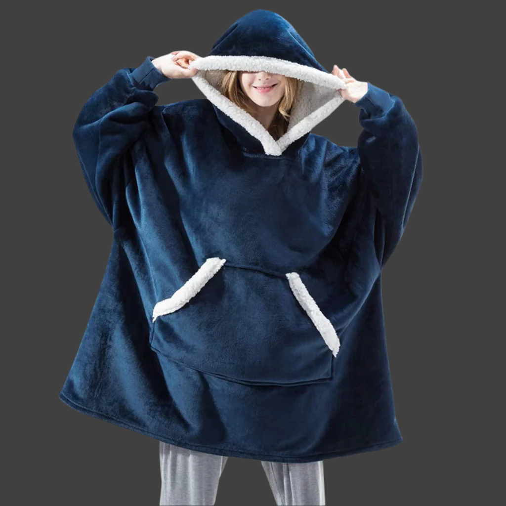 Cozy Oversized Blanket Hoodie with Sherpa Fleece Lining