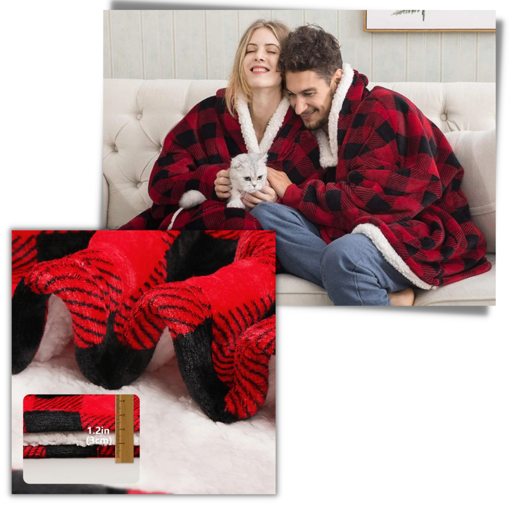 Cozy Oversized Blanket Hoodie with Sherpa Fleece Lining