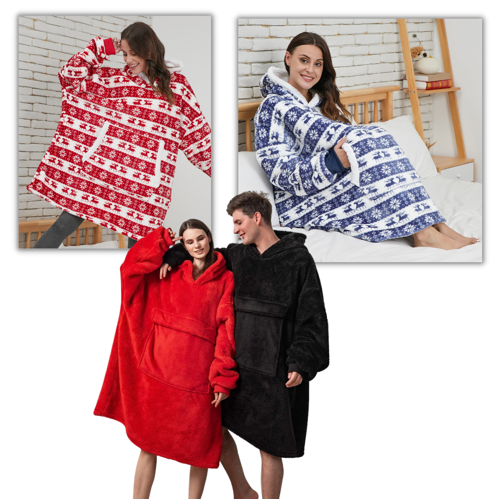 Cozy Oversized Blanket Hoodie with Sherpa Fleece Lining