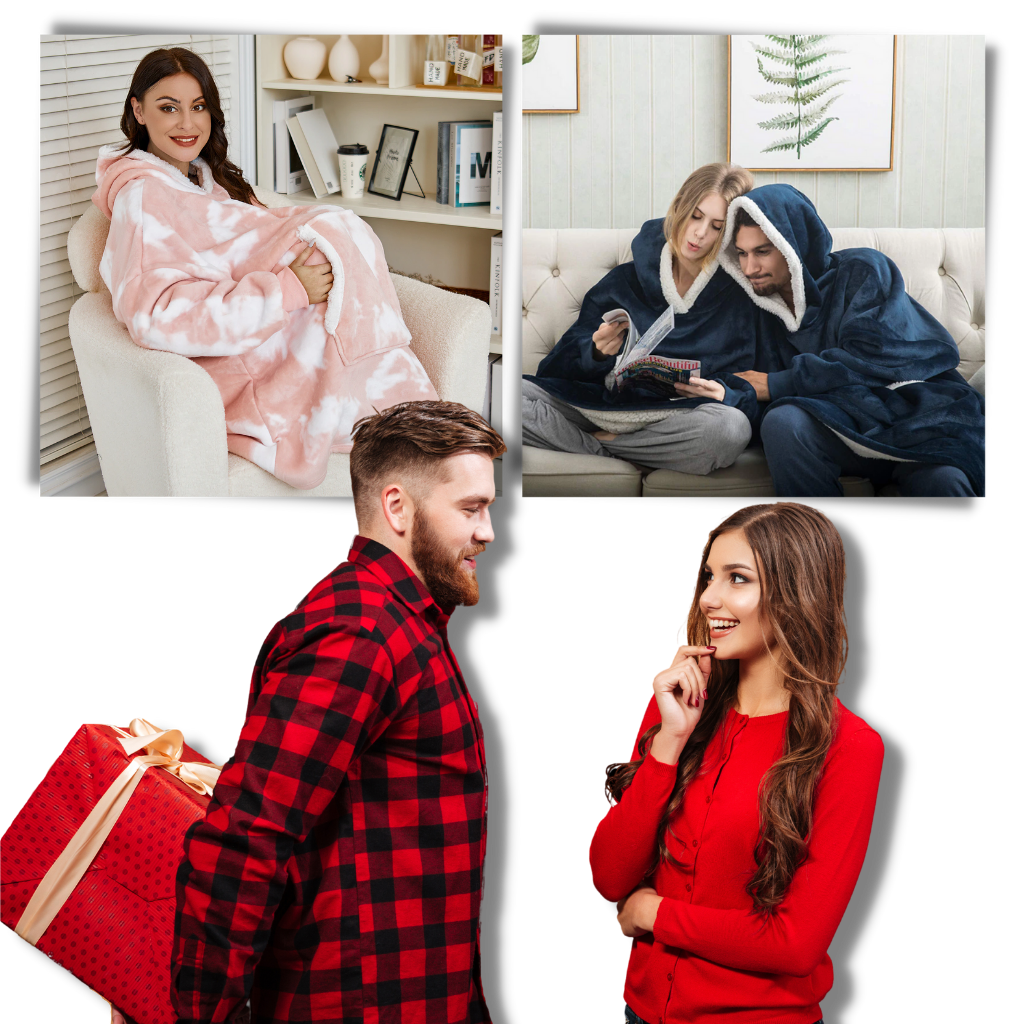 Cozy Oversized Blanket Hoodie with Sherpa Fleece Lining