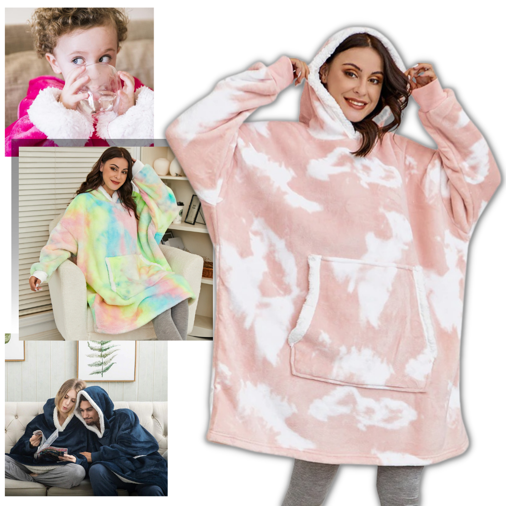 Cozy Oversized Blanket Hoodie with Sherpa Fleece Lining