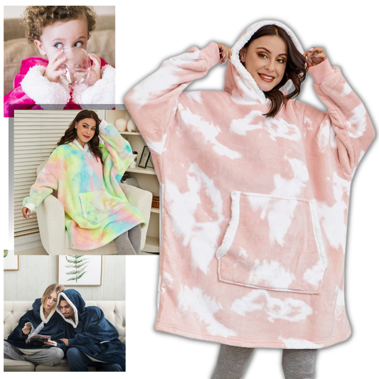 Cozy Oversized Blanket Hoodie with Sherpa Fleece Lining