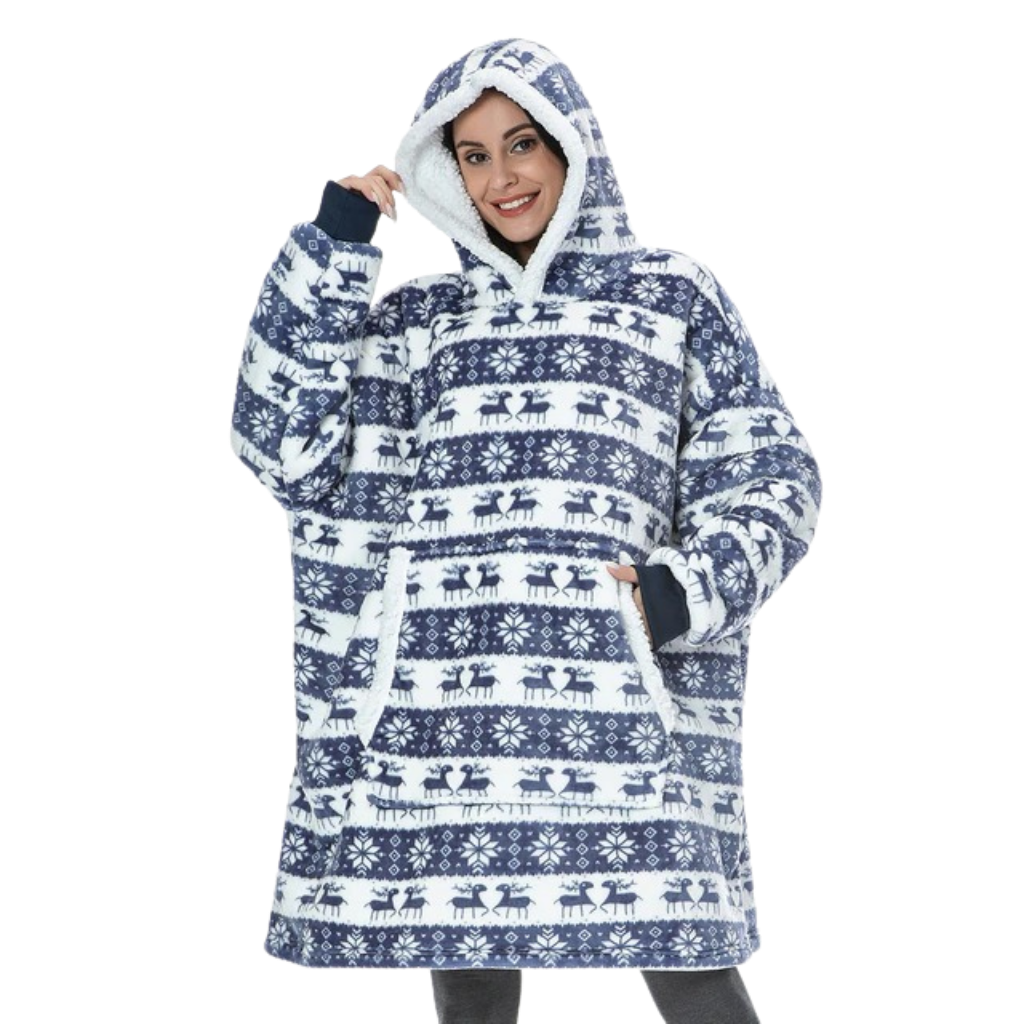 Cozy Oversized Blanket Hoodie with Sherpa Fleece Lining
