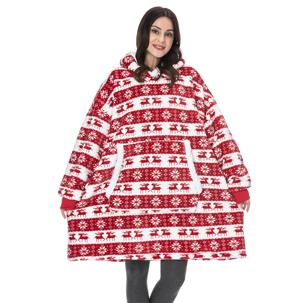 Cozy Oversized Blanket Hoodie with Sherpa Fleece Lining