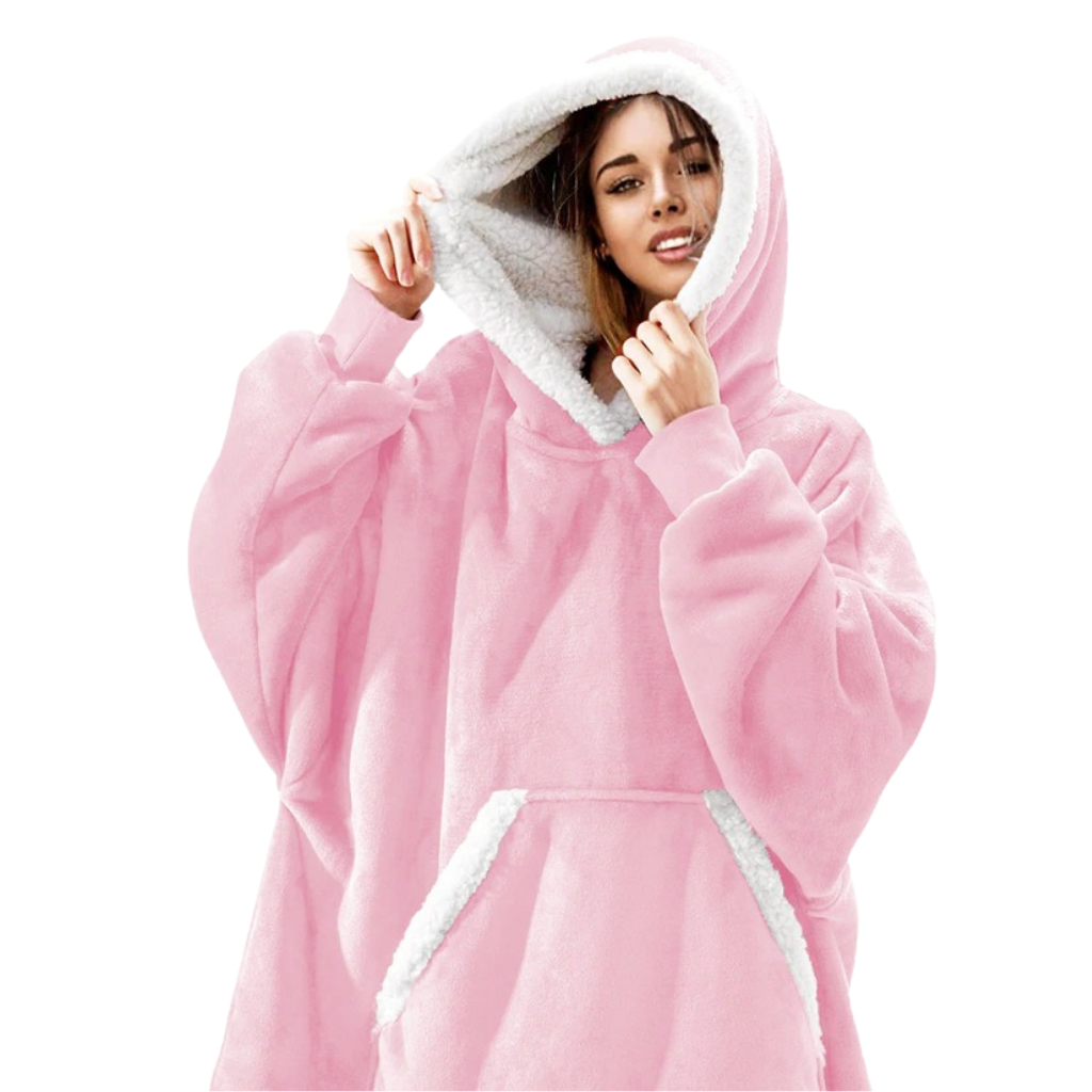 Cozy Oversized Blanket Hoodie with Sherpa Fleece Lining