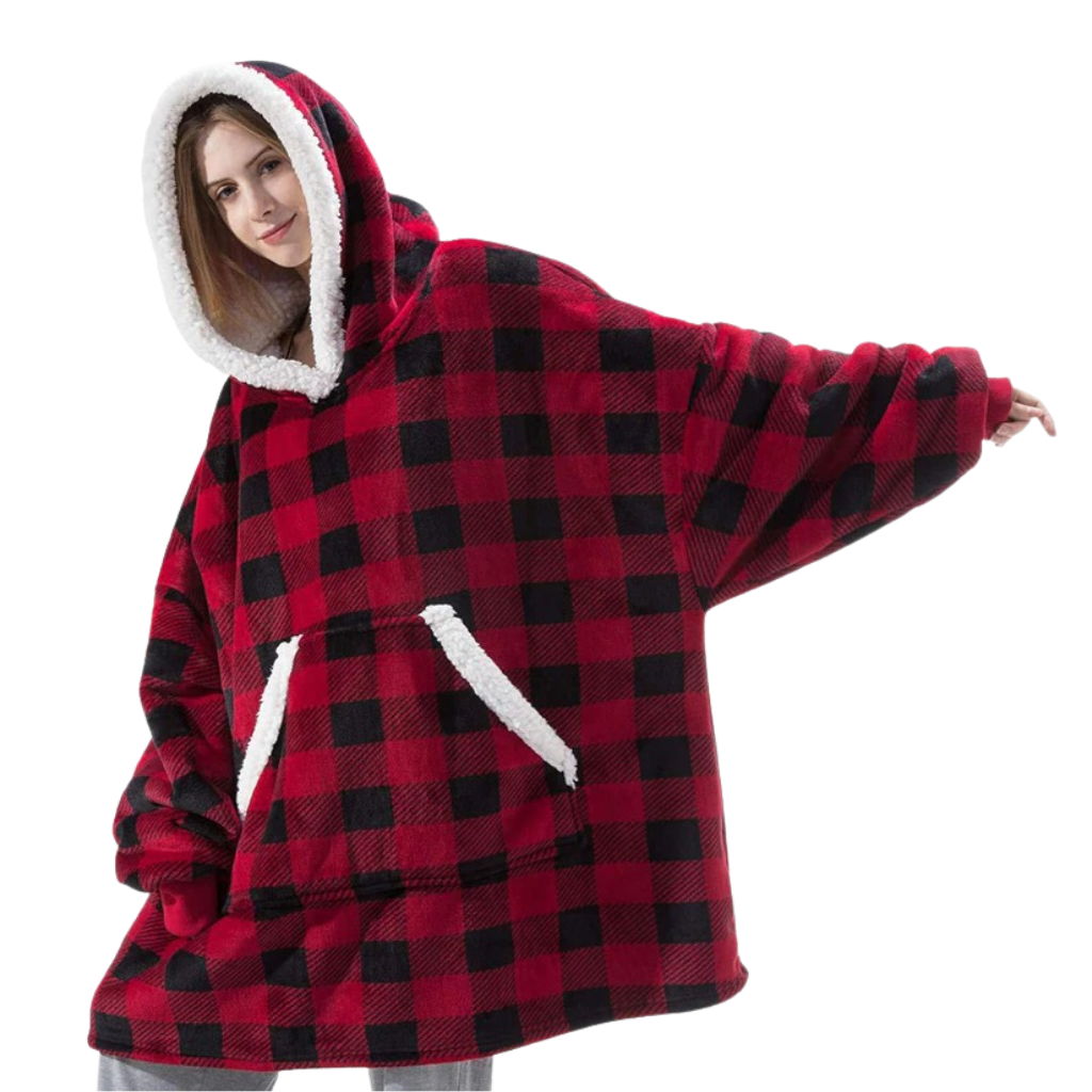 Cozy Oversized Blanket Hoodie with Sherpa Fleece Lining