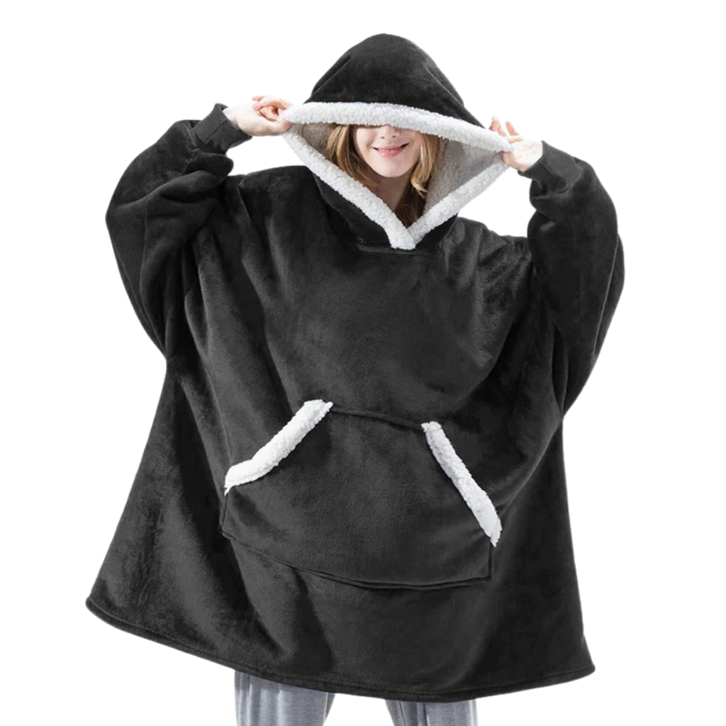 Cozy Oversized Blanket Hoodie with Sherpa Fleece Lining