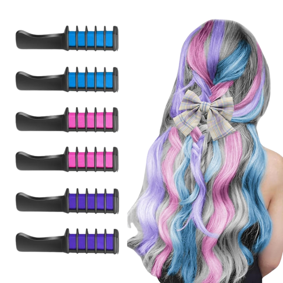 Washable Hair Chalk Comb for Vibrant Temporary Color