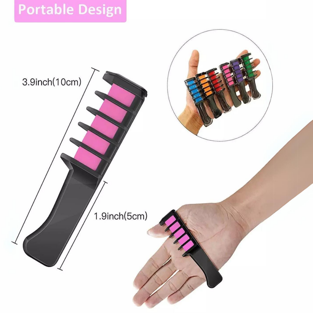 Washable Hair Chalk Comb for Vibrant Temporary Color
