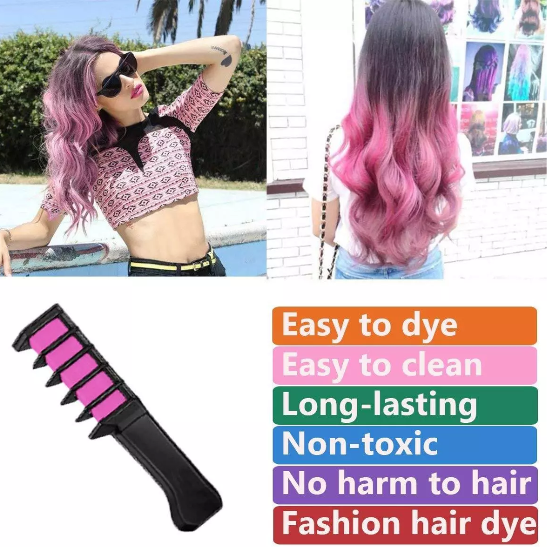 Washable Hair Chalk Comb for Vibrant Temporary Color