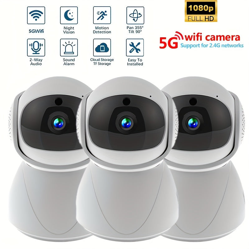 1080p HD Indoor Wi-Fi Security Camera with USB Power and Sound Tracking