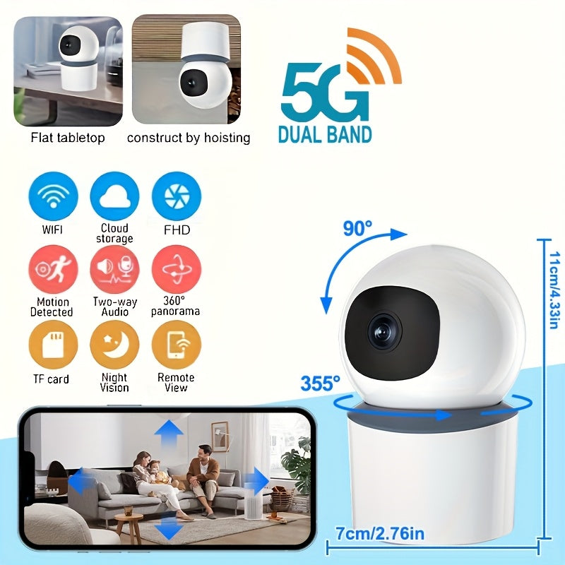 1080p HD Indoor Wi-Fi Security Camera with USB Power and Sound Tracking