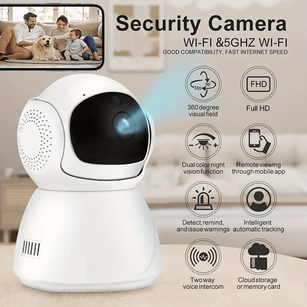 1080p HD Indoor Wi-Fi Security Camera with USB Power and Sound Tracking