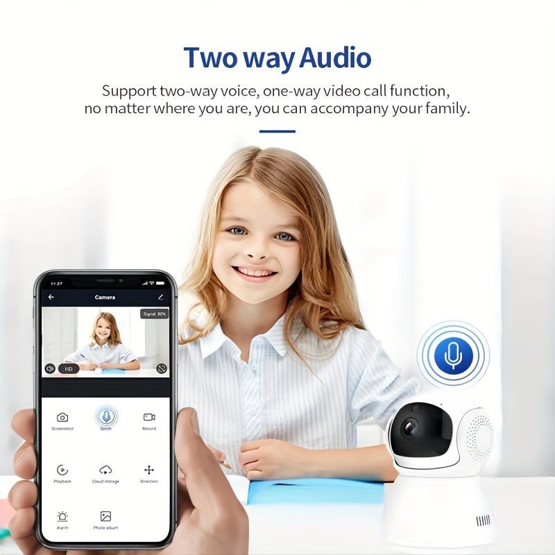 1080p HD Indoor Wi-Fi Security Camera with USB Power and Sound Tracking