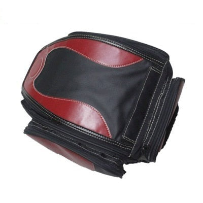 Water-Resistant PU Leather Motorcycle Tail Bag with Expandable Storage