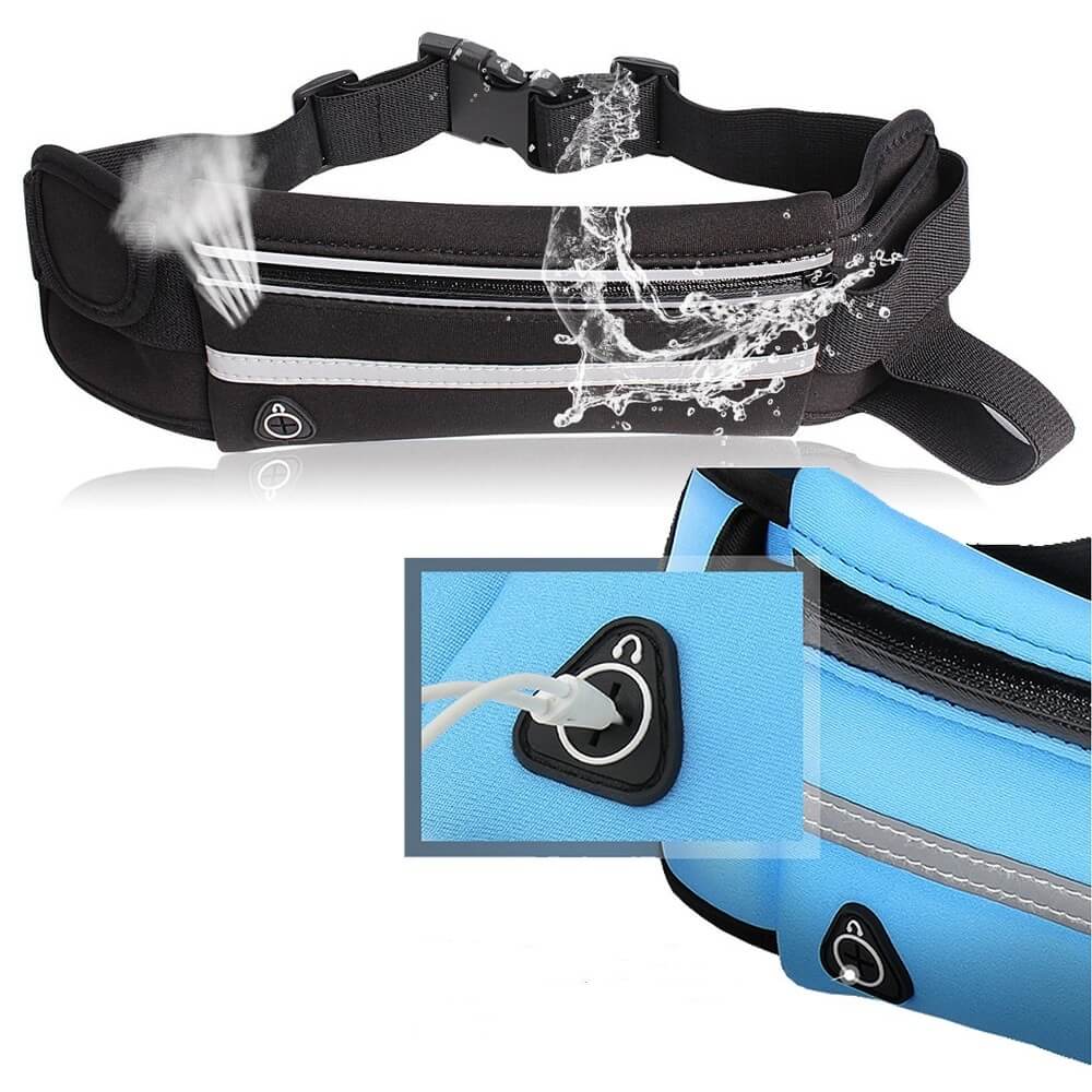 Water-Resistant Adjustable Running Waist Belt with Headphone Port – Buy 1 Get 1 Free
