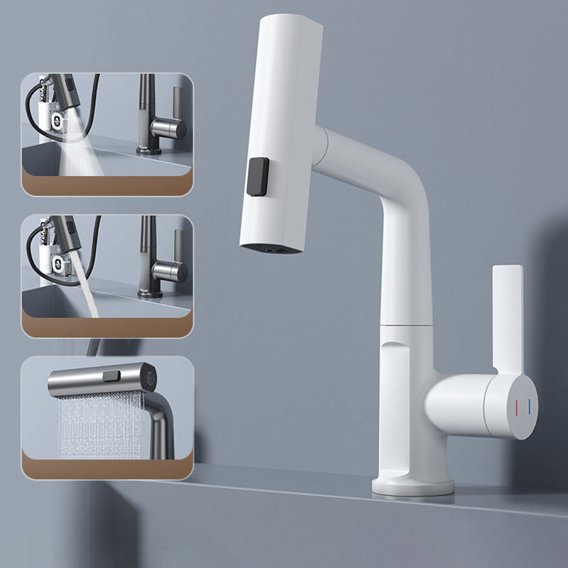 Flexible Kitchen and Bathroom Faucet with LED Temperature Display and Retractable Hose