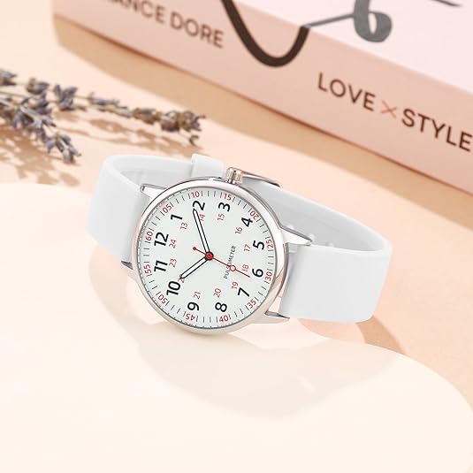 Waterproof Analogue Nurse Watch with Silicone Strap