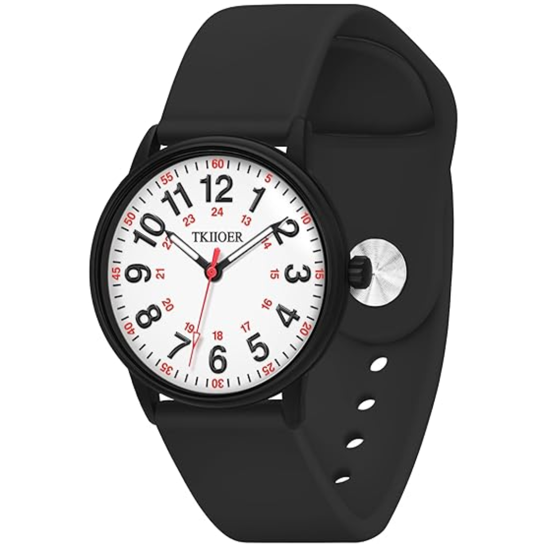 Waterproof Luminous Nurses Watch with Military Time