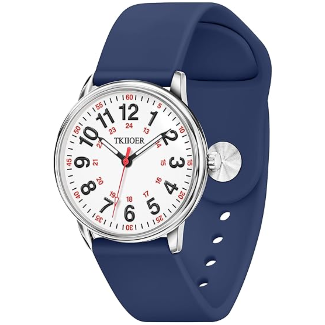 Waterproof Luminous Nurses Watch with Military Time