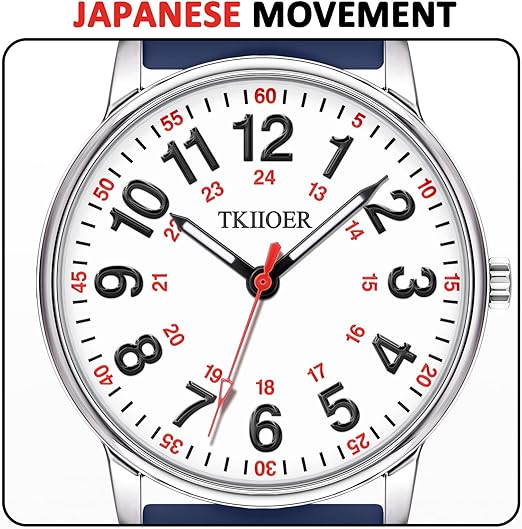 Waterproof Luminous Nurses Watch with Military Time