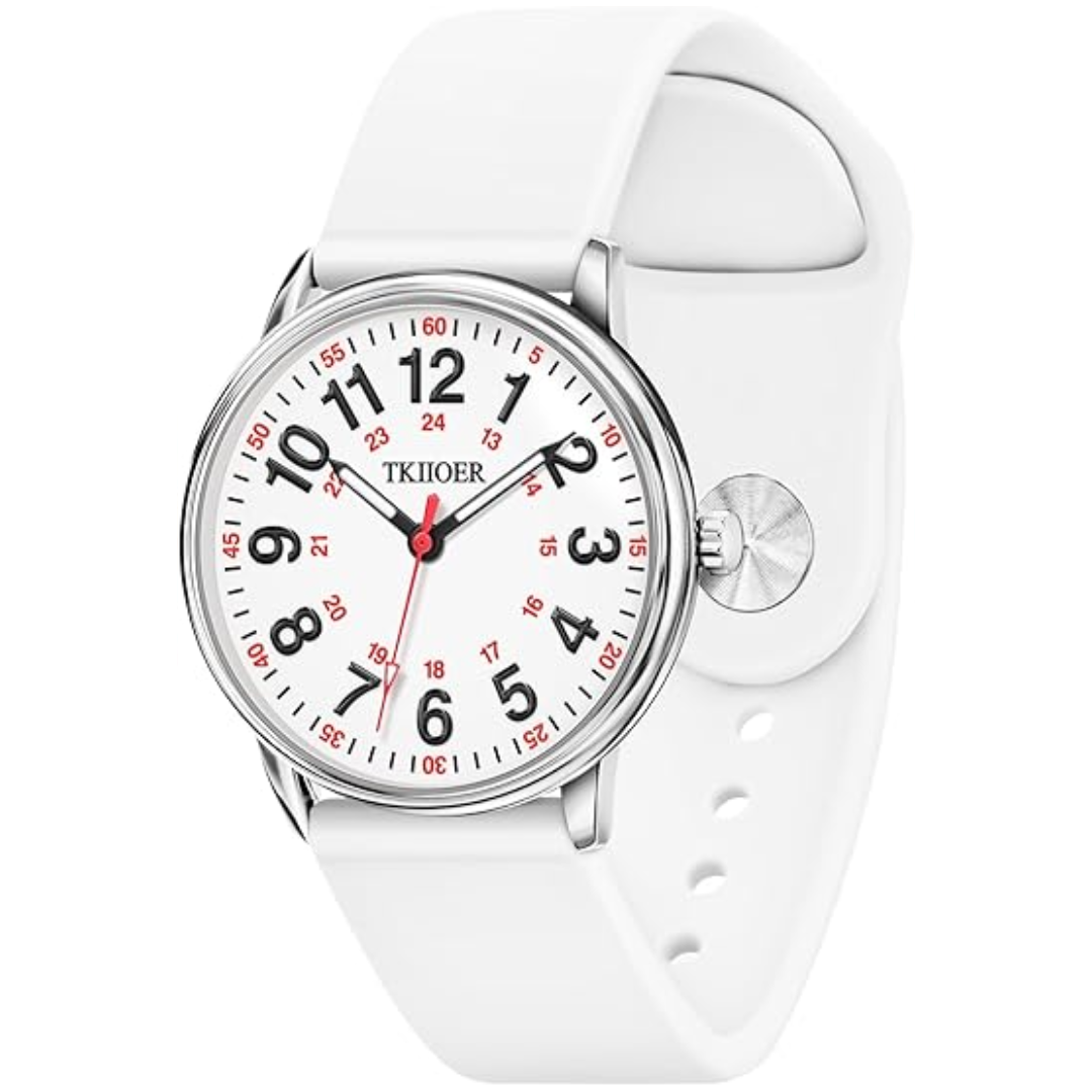 Waterproof Luminous Nurses Watch with Military Time