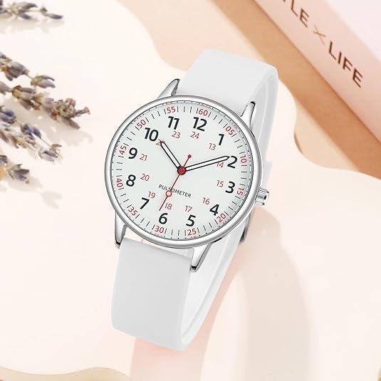 Waterproof Analogue Nurse Watch with Silicone Band