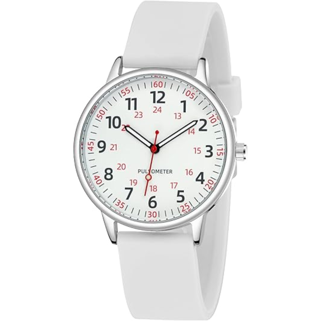 Waterproof Analogue Nurse Watch with Silicone Band