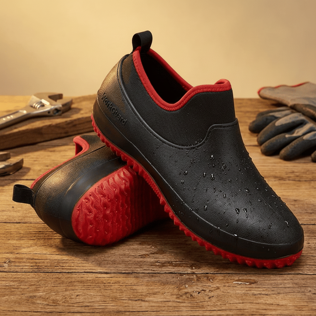 Waterproof Slip-On Work Shoes with Non-Slip Sole