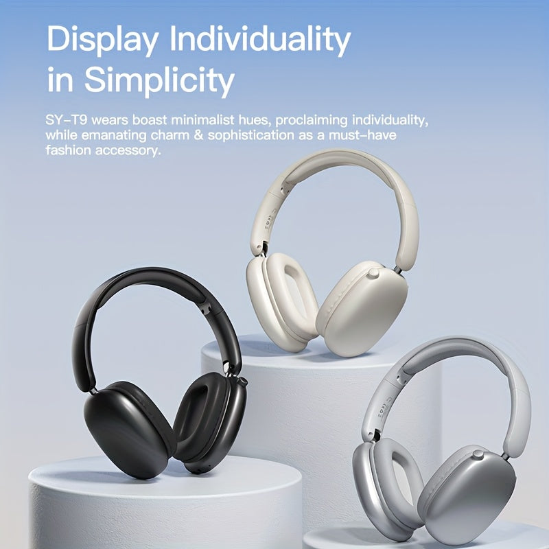 Wireless Foldable Headset with Adjustable Fit and Built-in Microphone