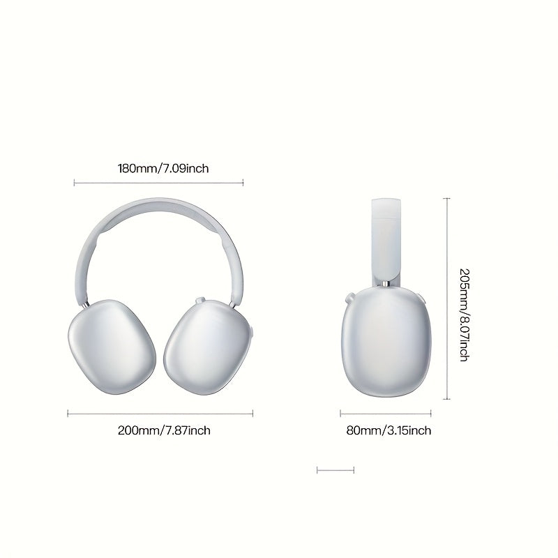 Wireless Foldable Headset with Adjustable Fit and Built-in Microphone