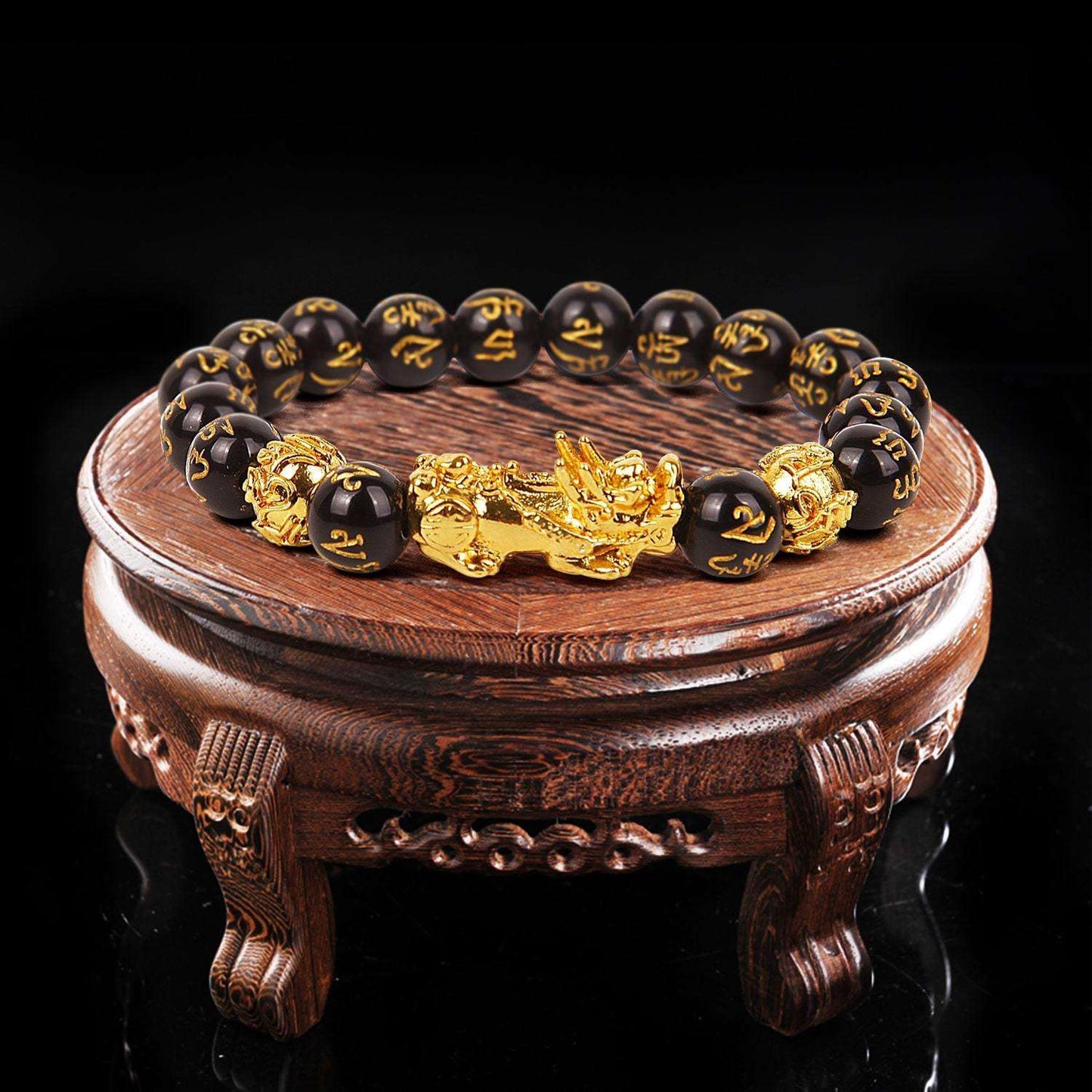 Obsidian Wealth and Protection Bracelet