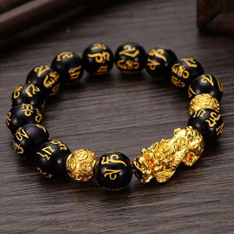Obsidian Wealth and Protection Bracelet