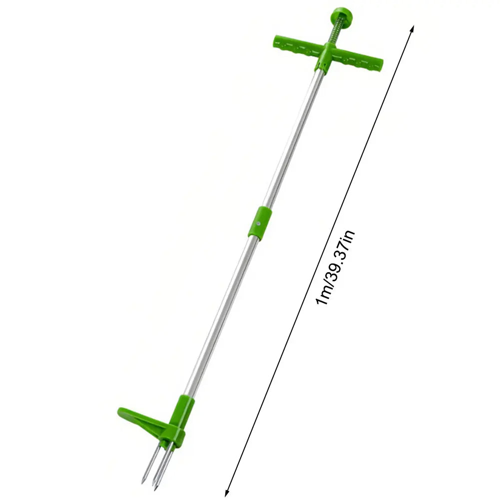 Long-Handled Weed Remover with Foot Pedal and 3-Claw Design