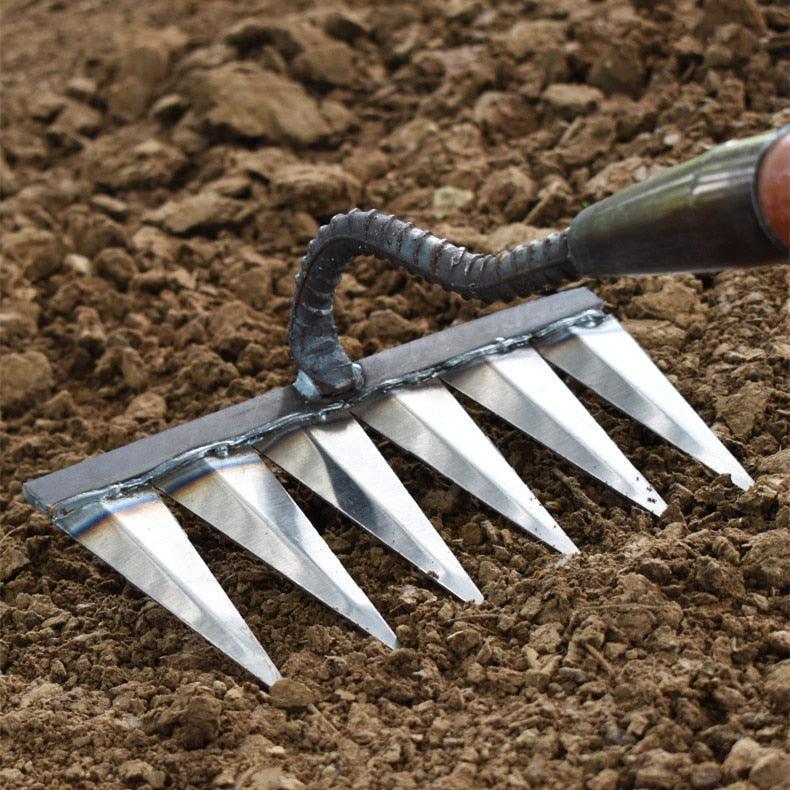 Carbon Steel WeedRake for Efficient Gardening and Weeding