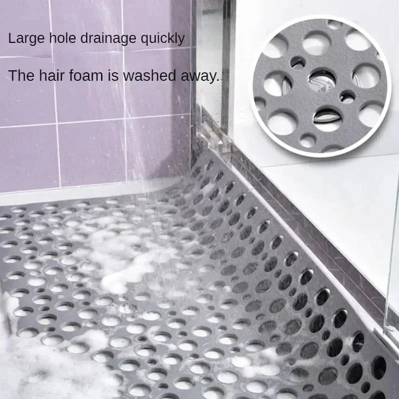 Non-Slip PVC Shower Mat with Suction Cups and Quick-Drain Design