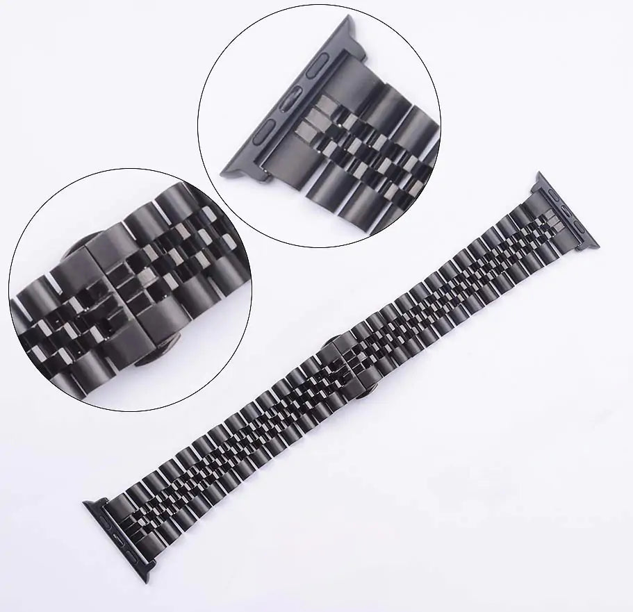 Stainless Steel Apple Watch Bracelet - Adjustable, Elegant Design