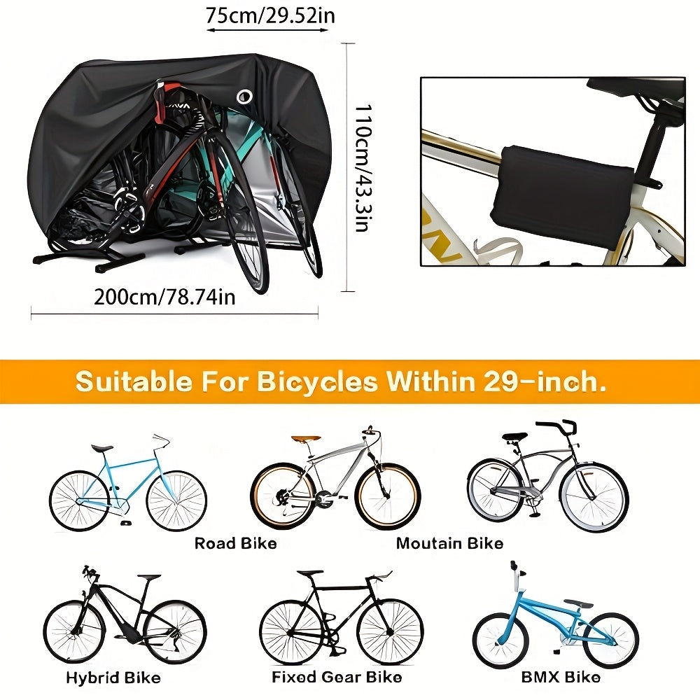Durable Waterproof Bicycle Cover in Black 100% Polyester