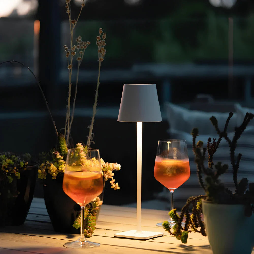 Tall Rechargeable Dimmable Table Lamp for Indoor and Outdoor Use