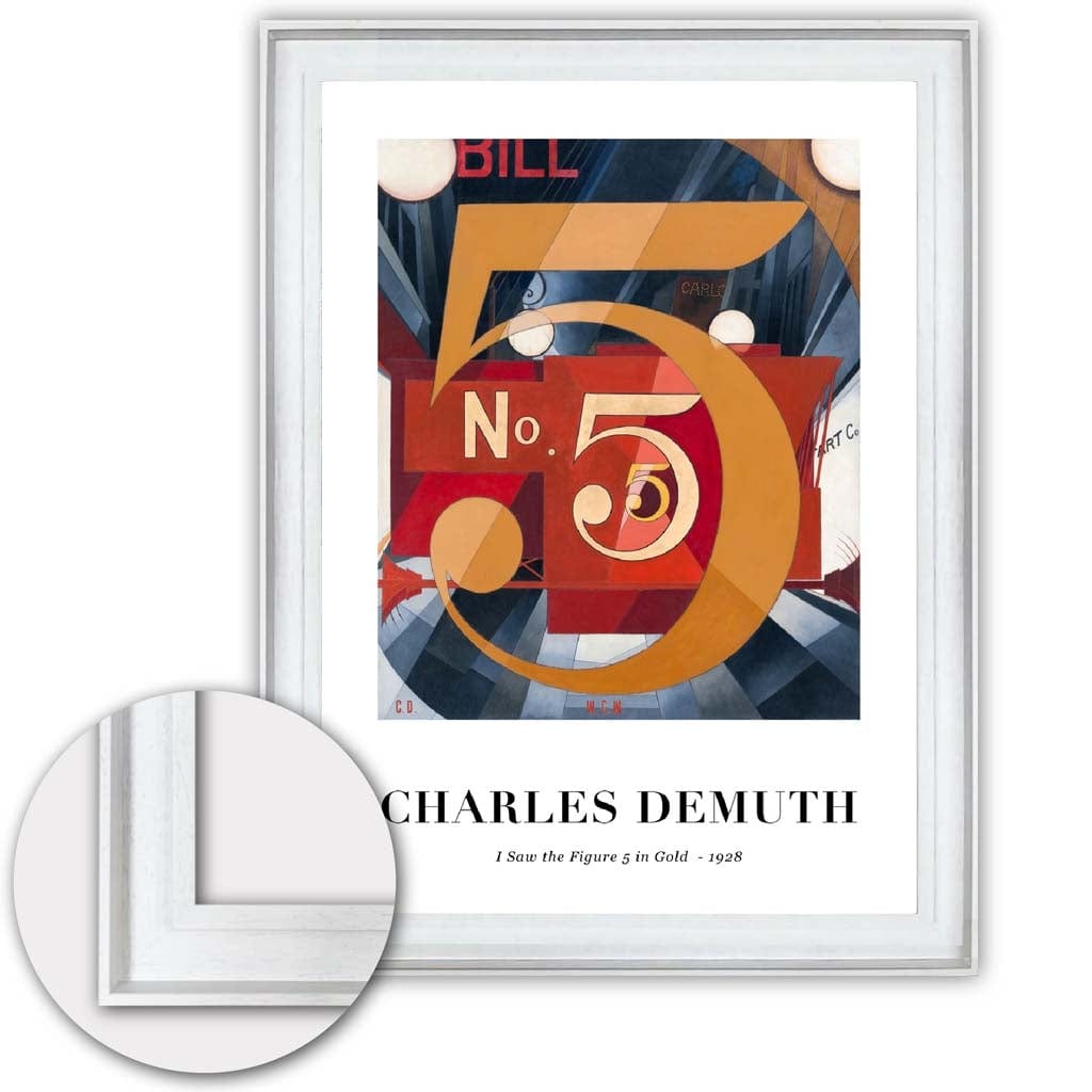 Digitally Optimized Art Print of Charles Demuth's Figure 5 in Gold 1928