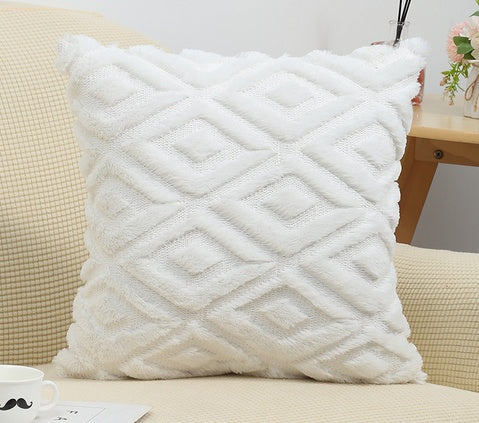 3D Diamond Pattern Cotton Linen Cushion Cover