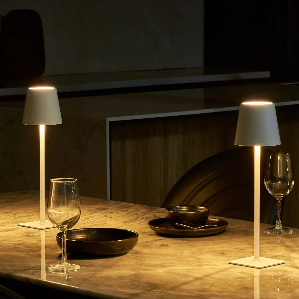 Tall Rechargeable Dimmable Table Lamp for Indoor and Outdoor Use