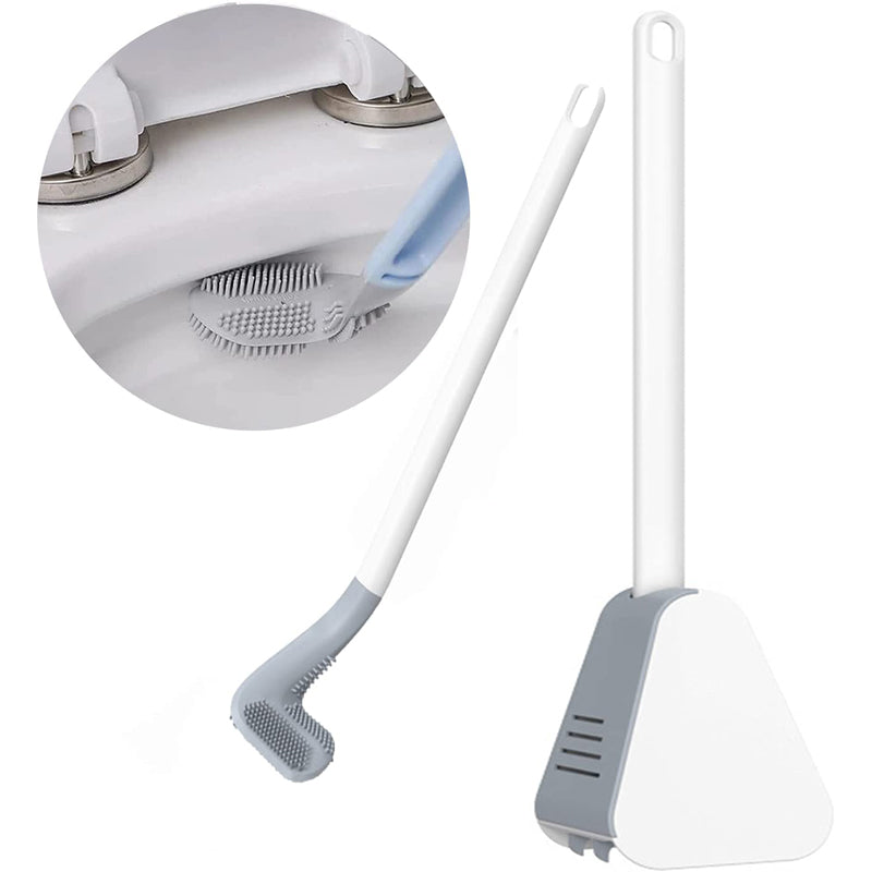 Flexible Silicone Golf Toilet Brush with Long Handle and Wall Mount