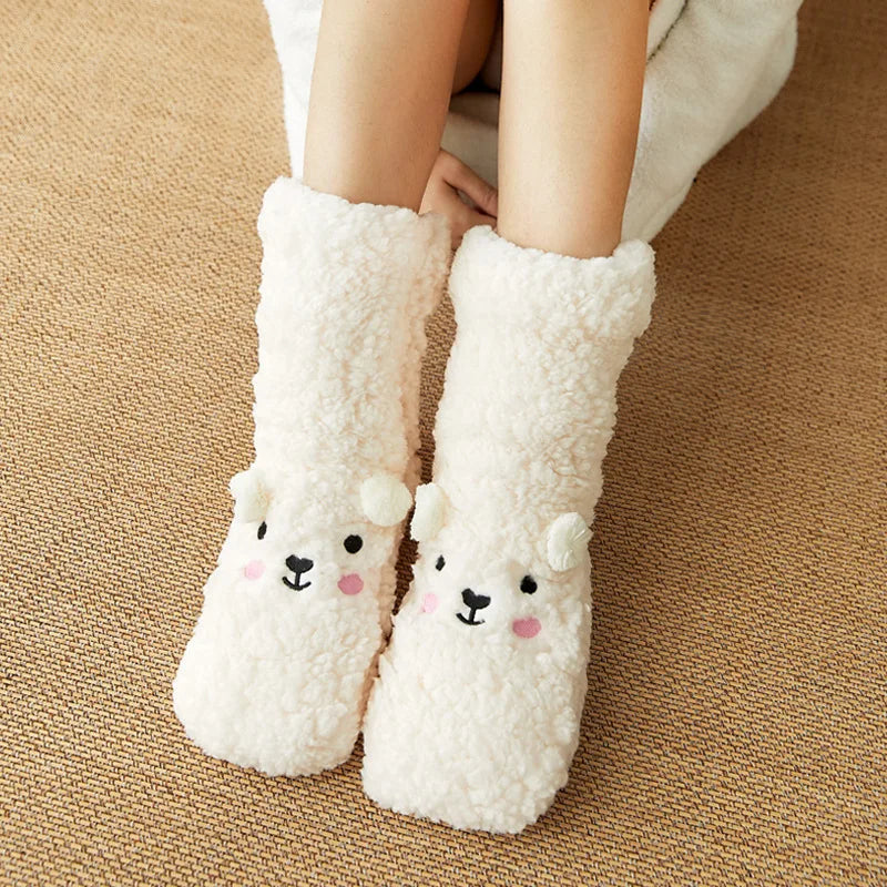 Kawaii Bear Fleece Non-Slip Warm Socks