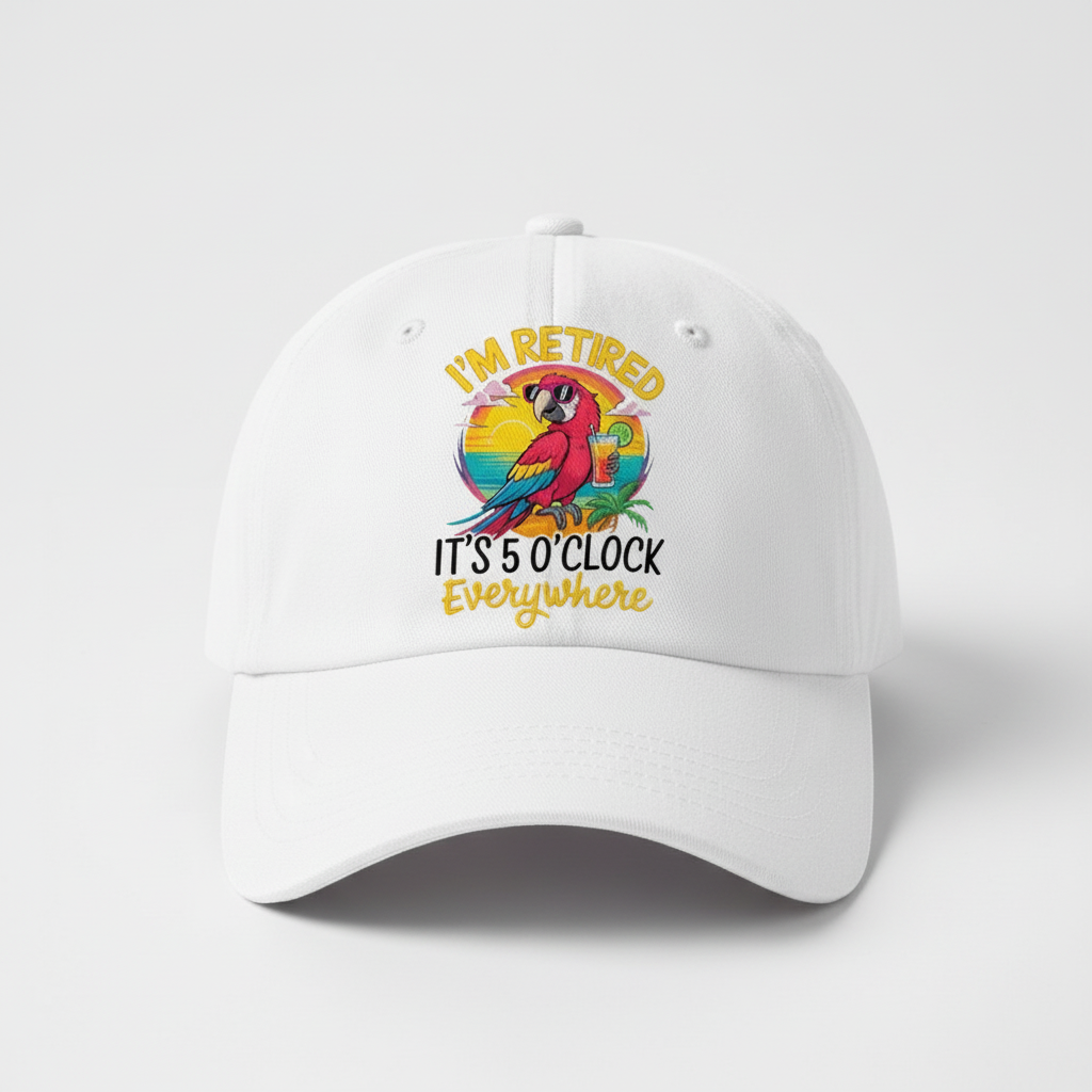 Parrot Graphic Cap with Adjustable Strap for Retirees